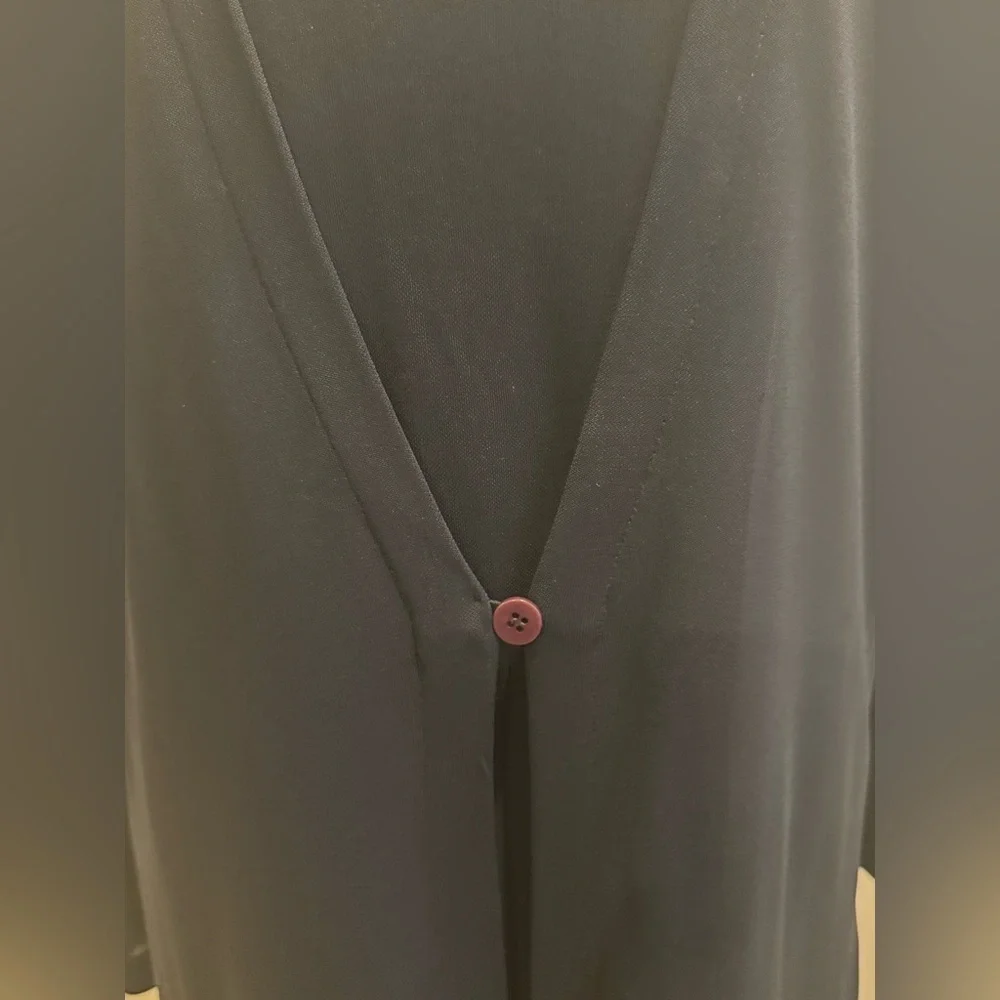 Saks Fifth Avenue 2 Piece Black Formal Dress & 1 Button Cardigan 10 Vintage VGC - Picture 11 of 16